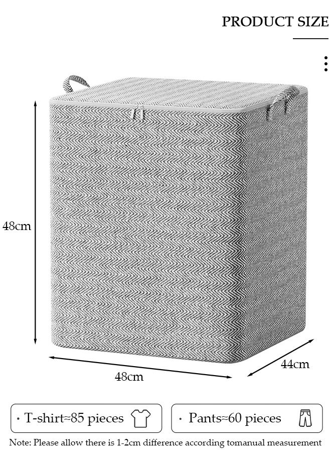 DUNISO 3pcs Large Capacity Storage Box with Zipper Cover and Handle, Dustproof Cube Storage Bins Sturdy Closet Organizer System Storage Bag for Clothing, Quilts, Jeans, Books, Toys, Shelves, Closet, Wardrobe - Image 2