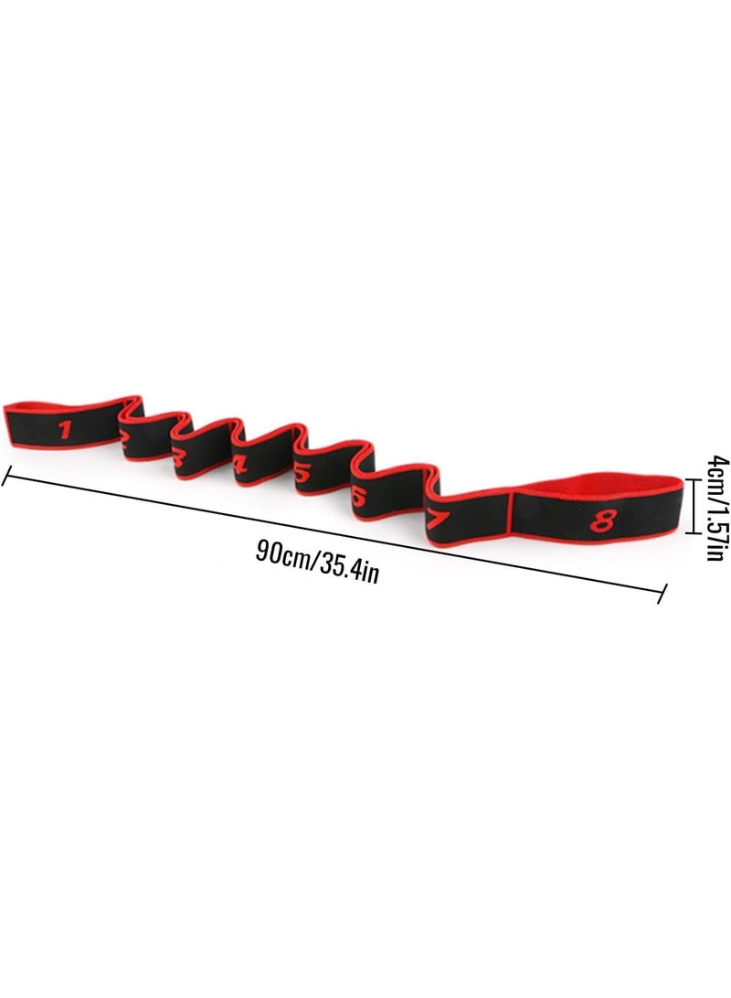 Arabest Fitness Resistance Band for Stretching and Yoga, 8 Section Dance Stretching Belt Pilates Pull Strap Belt Fitness Exercise Strap Fitness Resistance Band with Number - Image 2