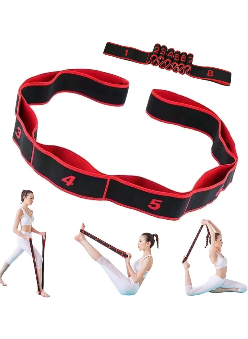 Arabest Fitness Resistance Band for Stretching and Yoga, 8 Section Dance Stretching Belt Pilates Pull Strap Belt Fitness Exercise Strap Fitness Resistance Band with Number - Image 1