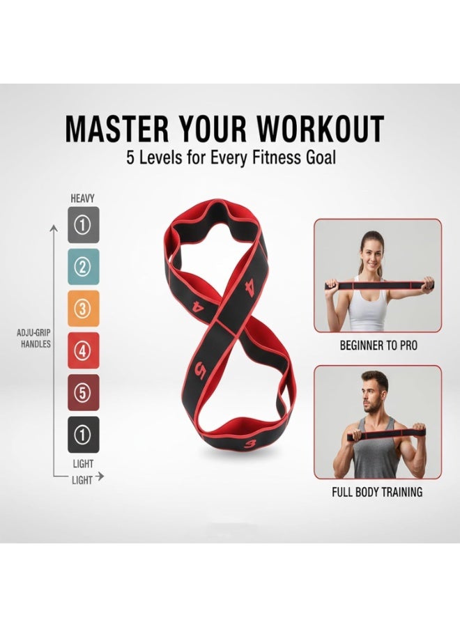 Arabest Fitness Resistance Band for Stretching and Yoga, 8 Section Dance Stretching Belt Pilates Pull Strap Belt Fitness Exercise Strap Fitness Resistance Band with Number - Image 4