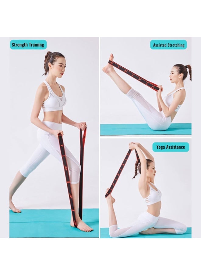 Arabest Fitness Resistance Band for Stretching and Yoga, 8 Section Dance Stretching Belt Pilates Pull Strap Belt Fitness Exercise Strap Fitness Resistance Band with Number - Image 3