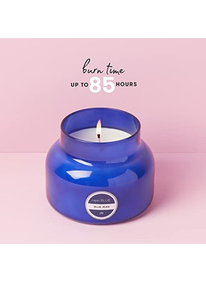 Capri Blue Capri Blue Blue Jean Scented Candle 19 Oz Blue Signature Jar Candle Luxury Aromatherapy Candle Glass Candle With Soy Wax Blend  - Image 3