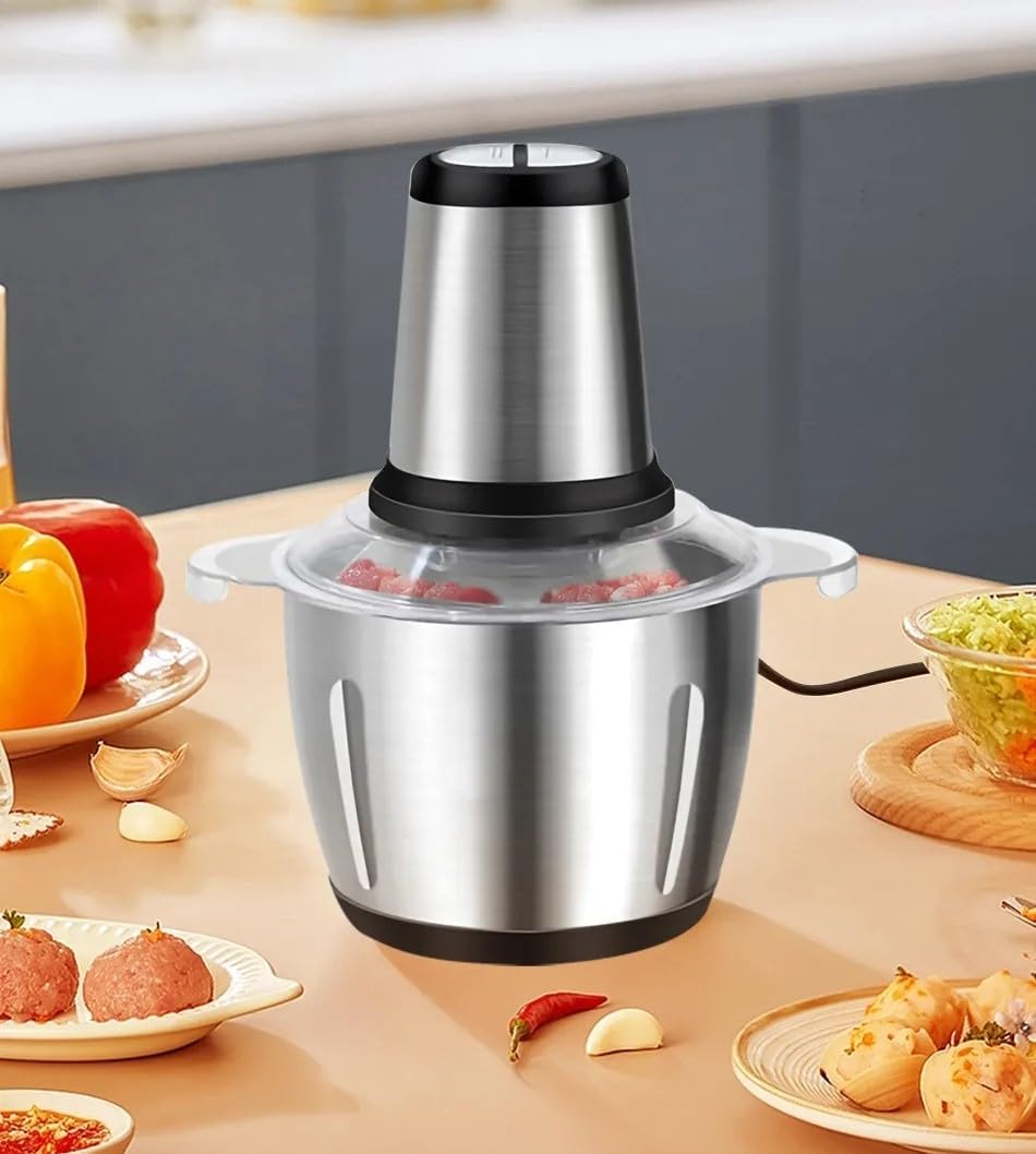 V TRIVYOM Electric Chopper for Kitchen 2 Speed Modes 304 Stainless Steel Blades for Kitchen Food ProcessorVegetable Mixer Grinderfood Processor Slicer Vegetable Food Chopper Meat Slicer Machine