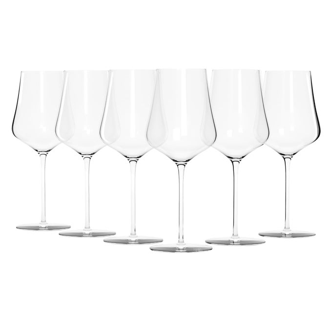 CRYSTAL WINE GLASSES SET OF 6 WITH GIFT BOX PREMIUM UNIVERSAL WINE GLASS FOR RED AND WHITE WINE DISHWASHER SAFE LEADFREE 16 OZ
