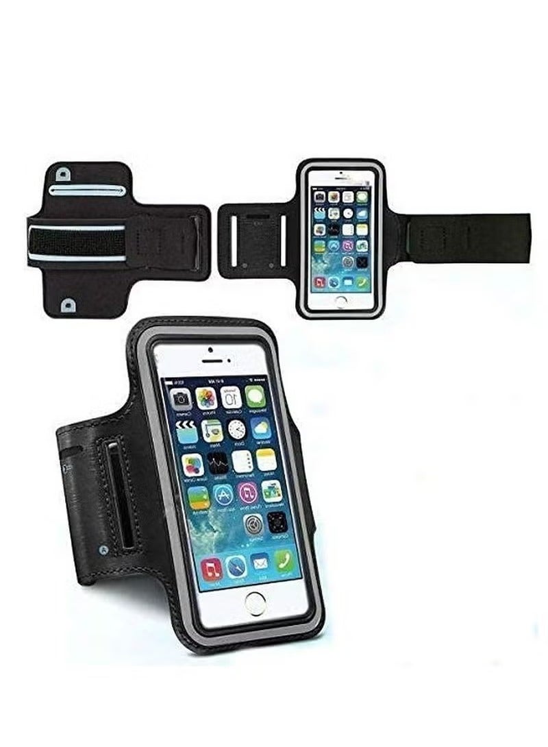 JAJEEK Sports Running Jogging Gym Armband Case Holder – Adjustable, Lightweight, and Breathable for Mobile Phones, Secure Fit for All Activities, Sweat-Resistant with Reflective Safety Strips, Touchscreen Compatible - Image 4