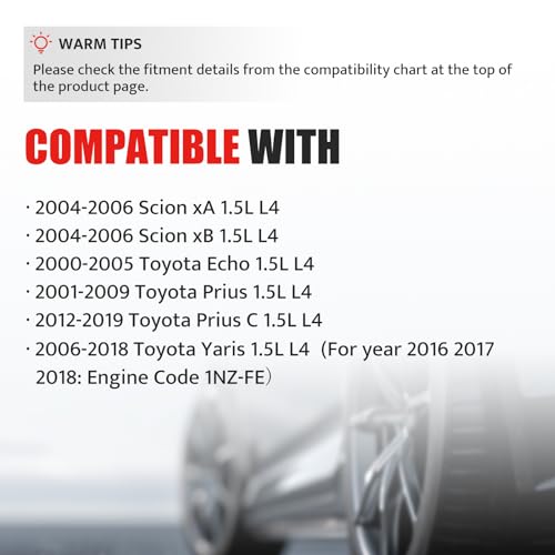 NPAUTO Ignition Coil Pack Spark Plugs fit for 1.5 L4 Scion xB xA, Toyota Echo, Prius C Yaris 2001 2002 2003 2004 2005 2006 2007 2008 2009 2010 2011 2012 2013 2014 2015 2016 2017 2018 2019, UF316, Set of 4 - Image 3
