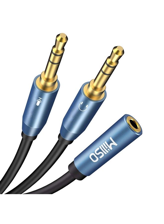 MillSO Headset Splitter Ctia 3.5Mm 2 Male To 1 Female Headset Adapter For Gaming Headset To Pc Headphone Splitter With Separate Microphone And Headphone Jack 30Cm 12Inch - Image 2