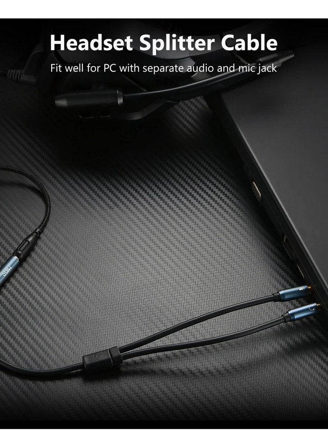 MillSO Headset Splitter Ctia 3.5Mm 2 Male To 1 Female Headset Adapter For Gaming Headset To Pc Headphone Splitter With Separate Microphone And Headphone Jack 30Cm 12Inch - Image 3