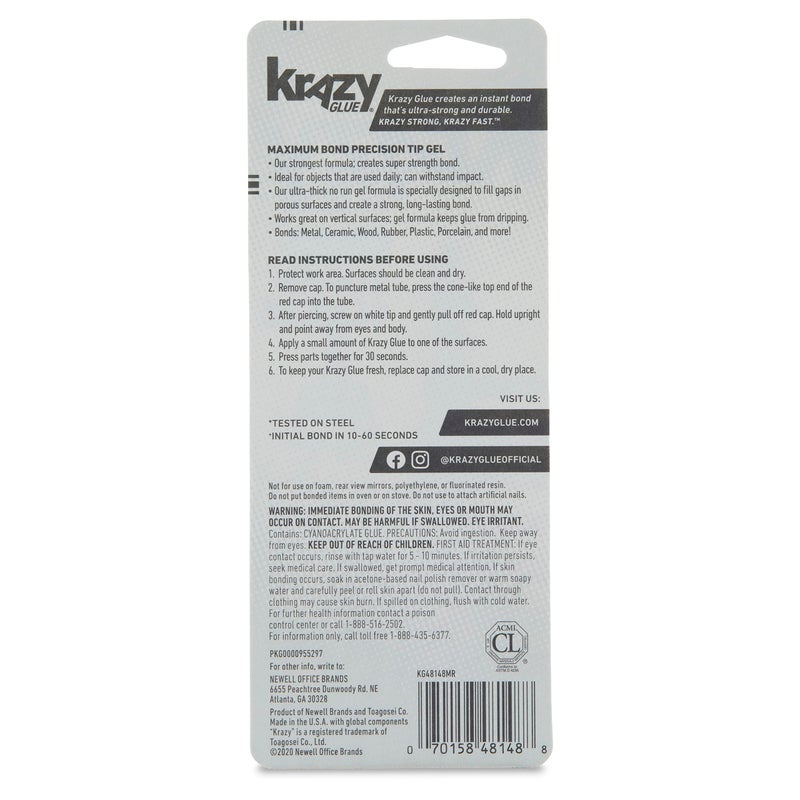 Krazy Glue غراء كرازي، جل ماكس بوند، طرف دقيق، 20 جرام - Image 3