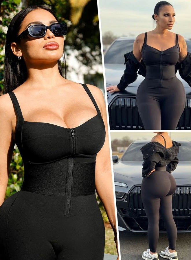 SHAPELLX Jumpsuits for Women One Piece Tummy Control Outfit Workout Jumpsuit Bodycon Yoga Romper Full Body Bodysuit - Image 2