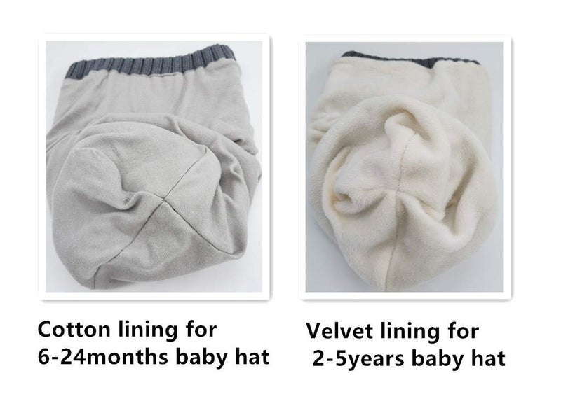 GZMM Baby Girls Boys Winter Hat Scarf Earflap Hood Scarves Skull Caps Grey - Image 4