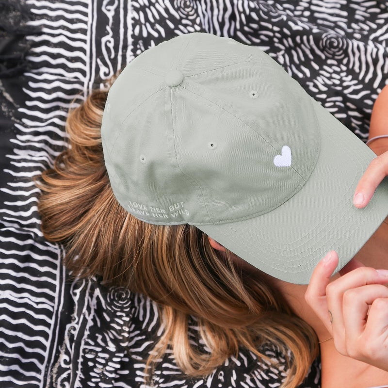 ATTICUS Poetry Dad Hat, Love Her But Leave Her Wild - Trendy Summer Girl Cotton Baseball Cap for Women with Custom Buckle, Adjustable One Size (Mint, Heart) - Image 4