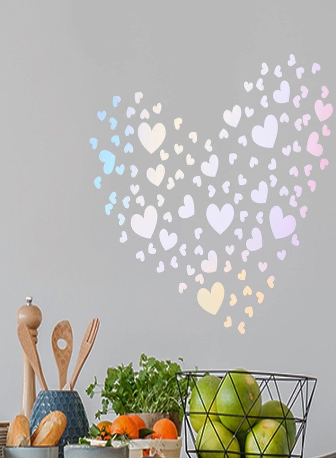 Saomour 114 Pieces Heart-Shaped Glow in The Dark Stickers Holographic Stickers for Teens Wall Decals Perfect for Bedroom Decor or Party Birthday Gift - Image 2