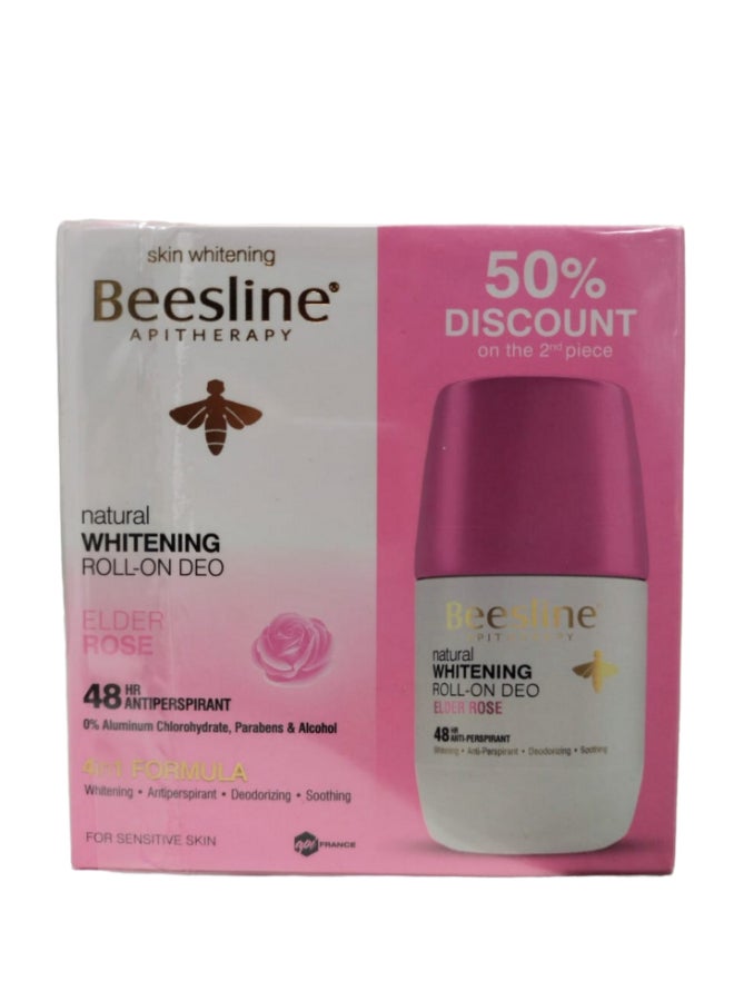 Beesline Pack of 2 Whitening Roll-On Deodorant Elder Rose 100ml - Image 2