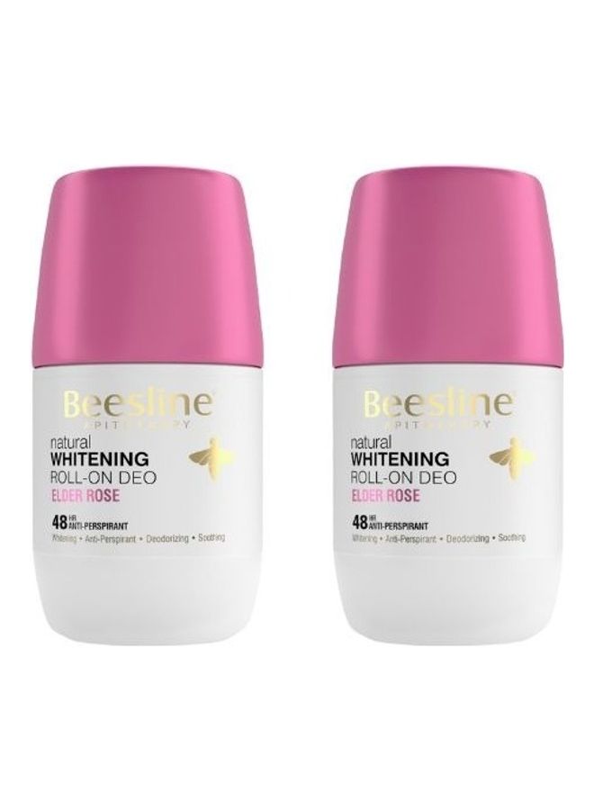 Beesline Pack of 2 Whitening Roll-On Deodorant Elder Rose 100ml - Image 1