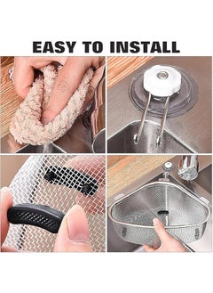 Mishrit Mishrit Garbage Waste Strainers Sponges Holder, Multipurpose Sink Drain Strainer Basket, Kitchen Triangle Sink Strainer, Corner Sink Strainer, Metal Sink Strainer (Pack of 1).  - Image 4