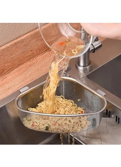 Mishrit Mishrit Garbage Waste Strainers Sponges Holder, Multipurpose Sink Drain Strainer Basket, Kitchen Triangle Sink Strainer, Corner Sink Strainer, Metal Sink Strainer (Pack of 1).  - Image 2