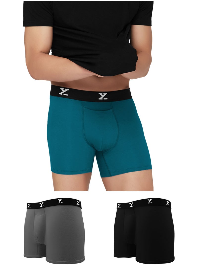 XYXX Pack of 3 men's IntelliSoft Modal Boxer Briefs  - Image 1