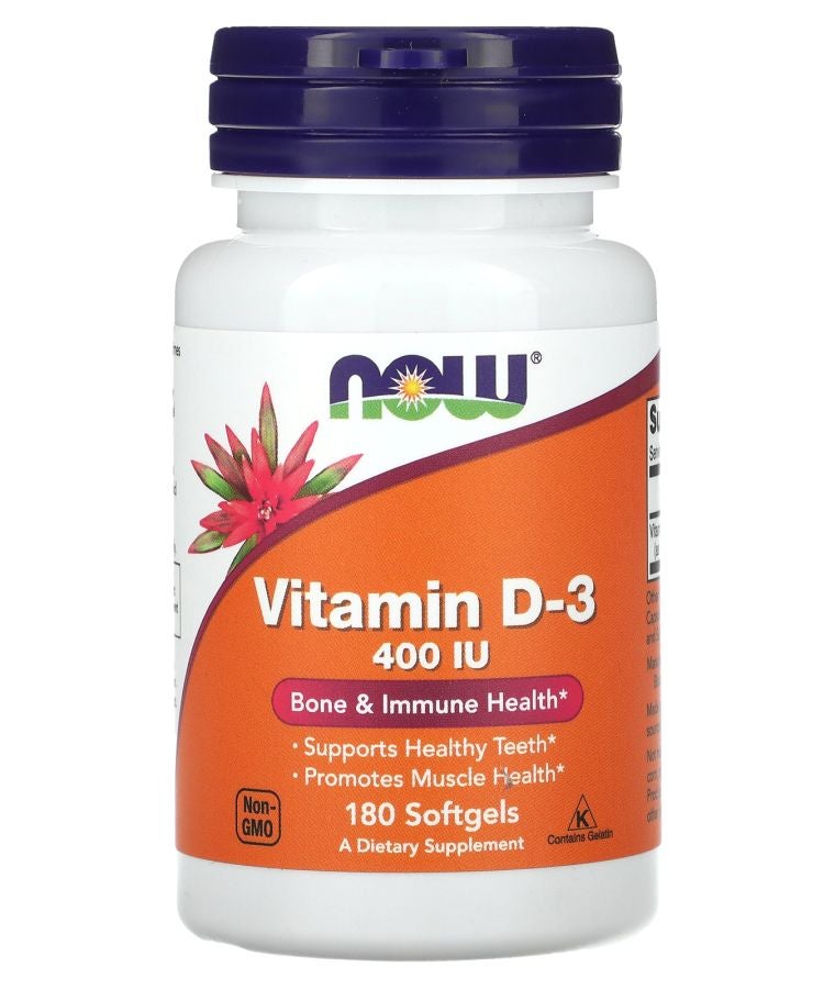 now Vitamin D-3 400 IU 180 Softgels