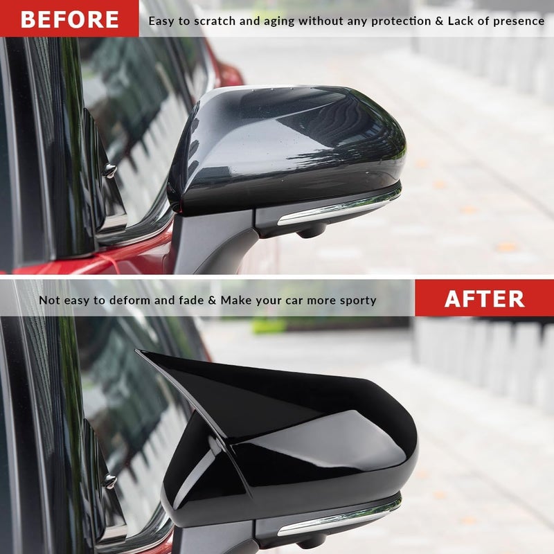 DLOVEG Car Rear Side Mirror Cover Protector for 2018-2025 Camry - Glossy Black - Image 2