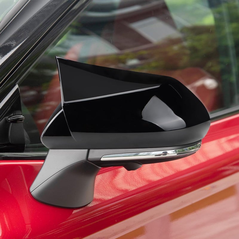 DLOVEG Car Rear Side Mirror Cover Protector for 2018-2025 Camry - Glossy Black - Image 3