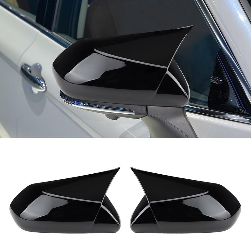 DLOVEG Car Rear Side Mirror Cover Protector for 2018-2025 Camry - Glossy Black - Image 1