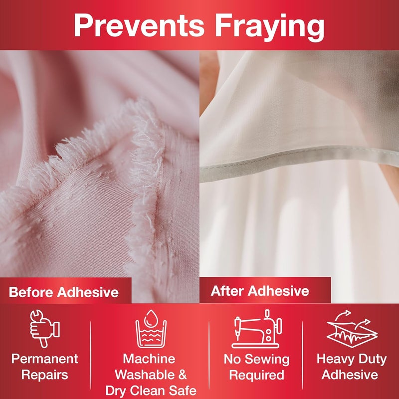 SINGER Heavy Duty Iron-On Fusing Web - Fabric Adhesive for Quick Repairs - Image 4