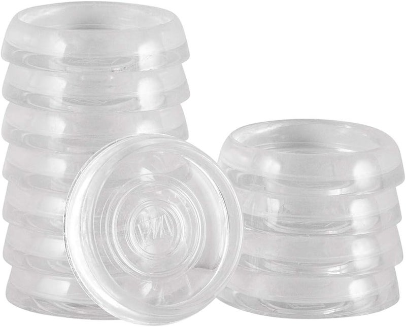 SoftTouch 1 38 Round Furniture Caster Cups for Carpet or Durable Hard Floors 12 Pack Clear 12 Count Pack of 1 - Image 1