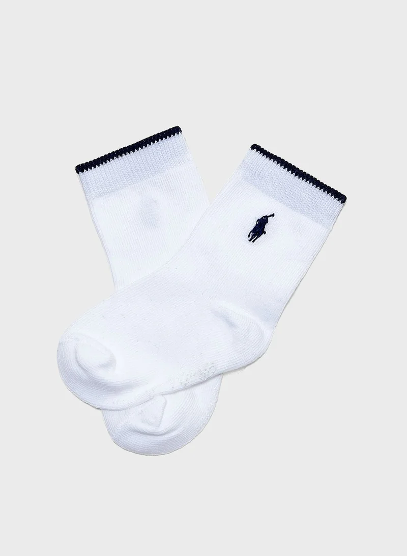 POLO RALPH LAUREN Infant 2 Pack Logo Ankle Socks