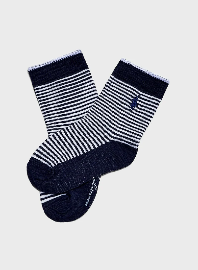 POLO RALPH LAUREN Infant 2 Pack Logo Ankle Socks
