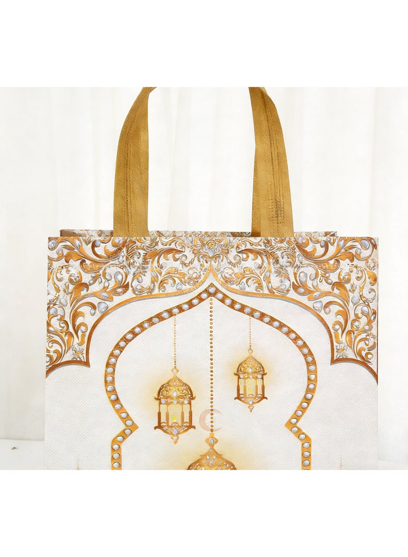 حقائب هدايا، عبوة من 10 قطع، حقائب هدايا غير منسوجة قابلة لإعادة الاستخدام، حقائب هدايا العيد مع مقابض لحفلات عيد مبارك لتغليف مستلزمات الحفلات - Image 5