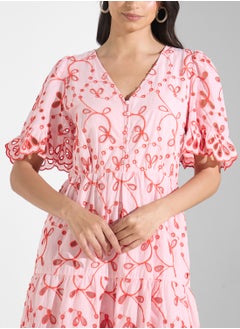 Ella Limited Edition Printed Ruffled Sleeve Dress  - Image 3