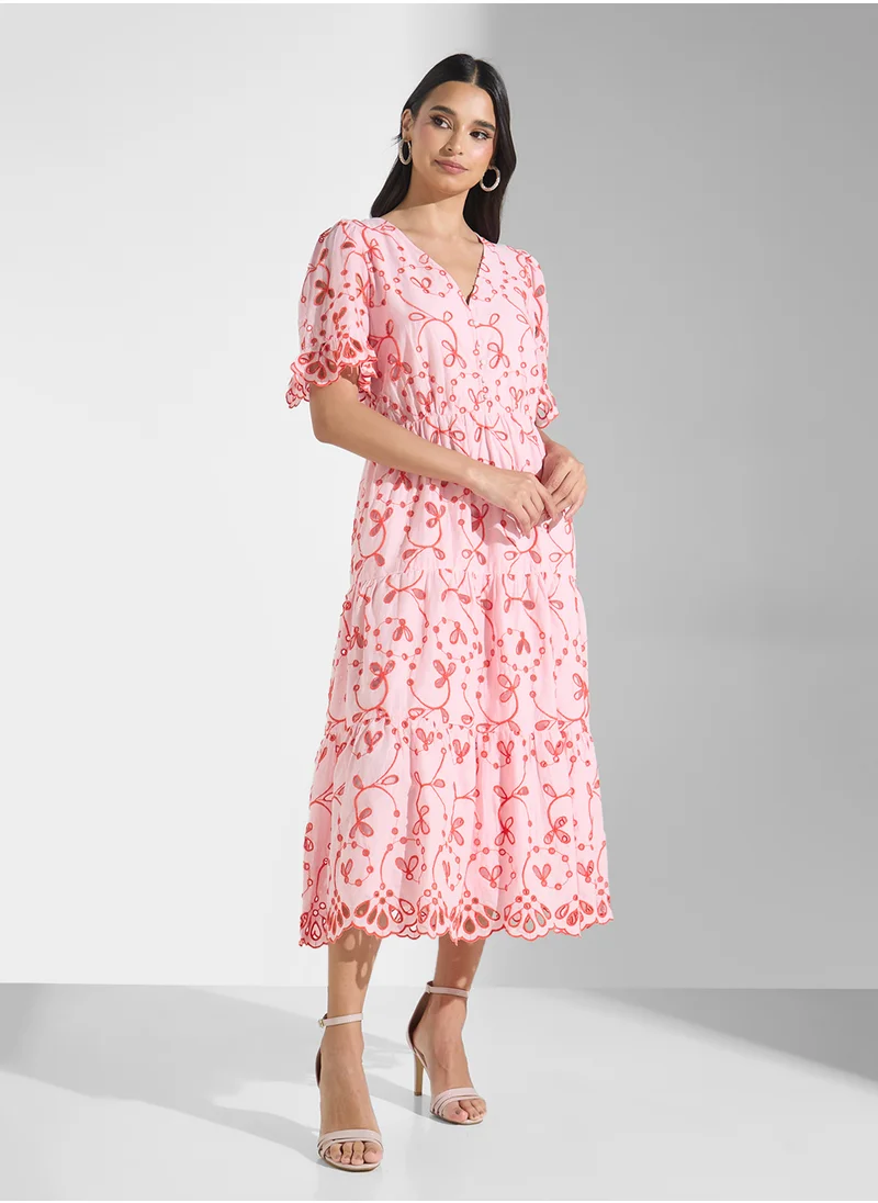 Ella Limited Edition Printed Ruffled Sleeve Dress
