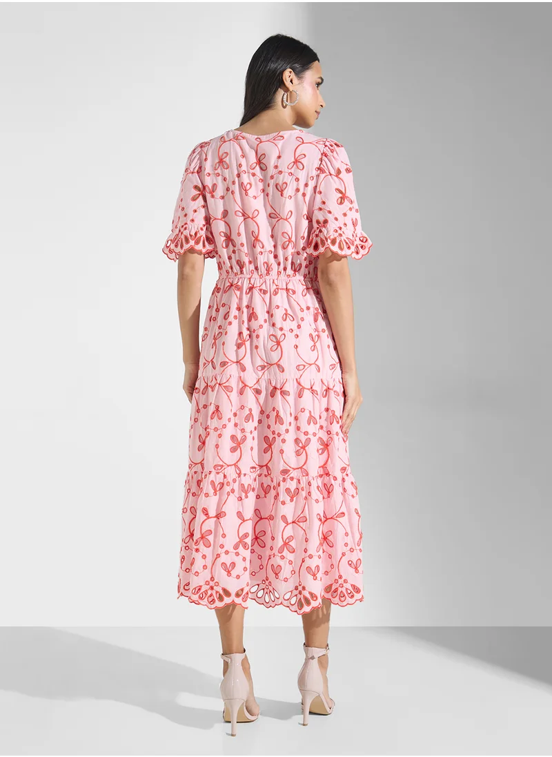 Ella Limited Edition Printed Ruffled Sleeve Dress
