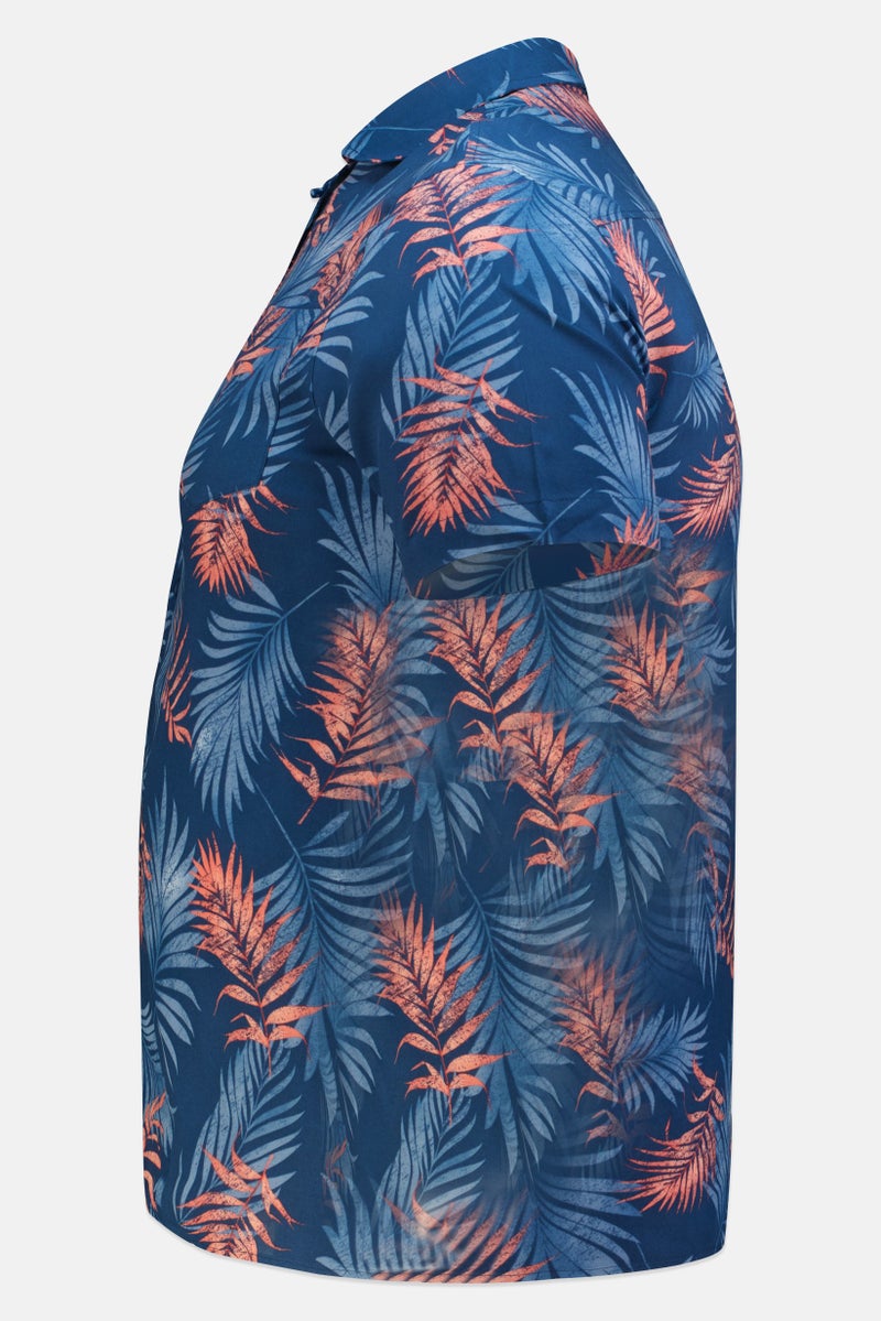 Chaps قميص رجالي عادي بقصة مريحة بأكمام قصيرة مزخرف بنقشة زهور، متعدد الألوان - Image 2