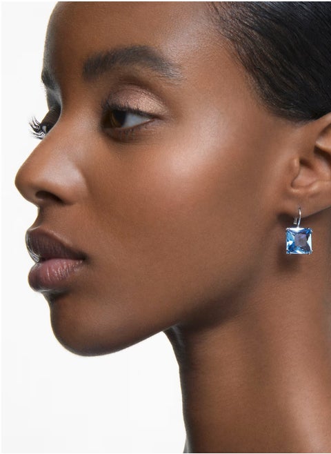 Millenia drop earrings square cut, blue