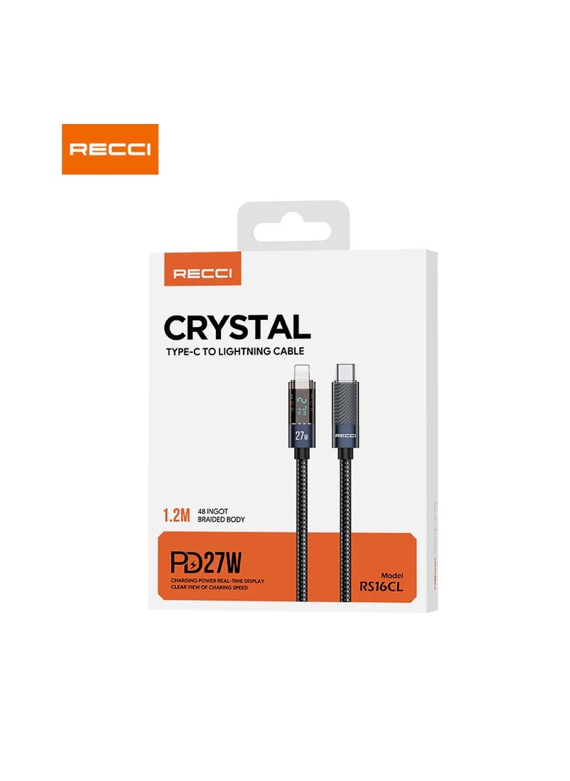 Recci - Recci Crystal Fast charging Cable USB-C to Lightning 1.2m - Image 1