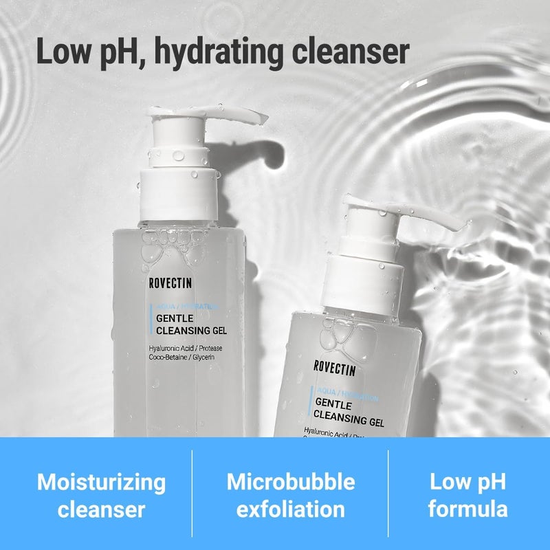 ROVECTIN Calming Lotus Water Cream (2.1 fl.oz, 60ml) Moisturizer + Aqua Cleansing Gel (5.9 fl. oz, 175ml) pH| Bundle [2 Pack] - Image 2