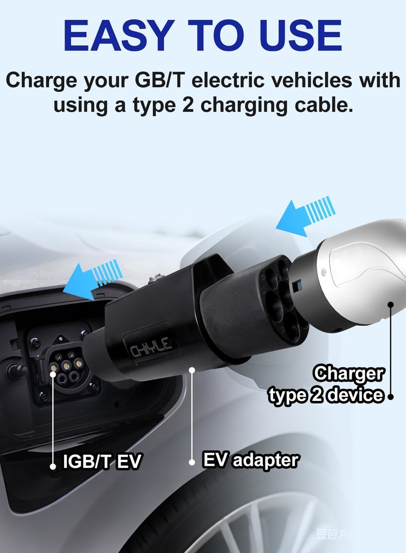 كيل › محول شاحن السيارات الكهربائية من Type 2 إلى GBT (32A 440V) من CHIYLE، يتميز بتوافقه العالمي وتوفيره شحنًا سريعًا، مع سهولة الحمل والاستخدام، وهو متوافق مع طرازات: FAW E-HS9، وFAW H9، وشبنج G6، وشبنج G9، وشبنج X9، ونيو ET5، وNIO EC6، وNIO EL8، وMG4 إلكتريك، وMG ZS إلكتريك، وجيتور T2، وبي واي دي أتو 3، وبي واي دي هان بلاتينوم، وسيليون 7 Performance، وسيل 7 ديزاين، وسيل Performance، وسونغ بريميوم، وتشين بريميوم، وملحقات السيارات الكهربائية للأعوام 2022 و2023 و2024 و2025 و2026. - Image 4
