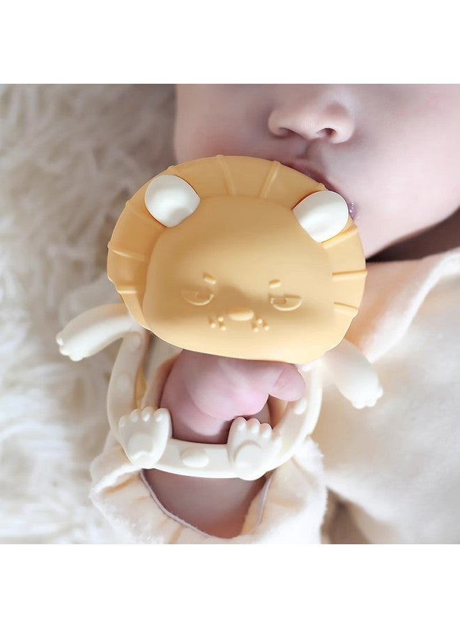 Baby Hand Guard Gum Silicone Teething Toy Neonatal Pacifier Anti-eating Hand-mouth Desire Period 0-6 Month Soothing Gum-Color:Hippopotamus Hand Teether Toy (storage Box Included) - Image 2