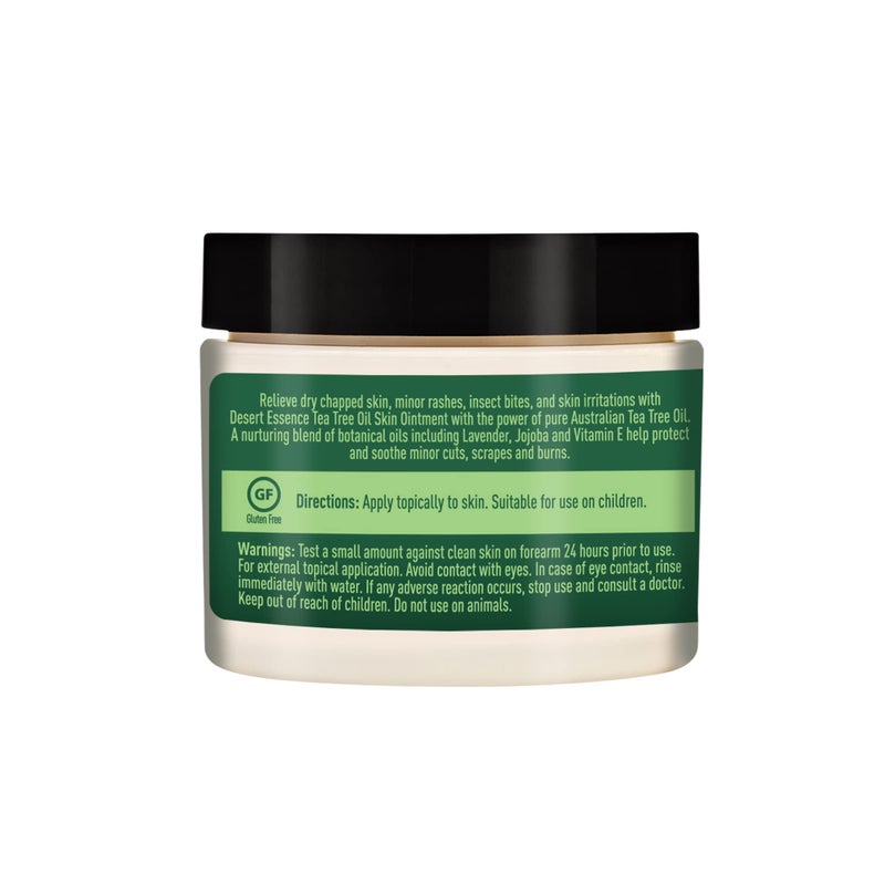 Desert Essence TEA TREE OIL SKIN OINTMENT â€“ Itch Relief, Rash Cream for Razor Burn - Soothing Balm with Lavender & Jojoba - Gluten & Cruelty-Free - 1 oz - Image 4