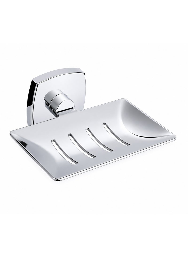 Stainless Steel Soap Holder with Square Base – Modern and Elegant Design (Silver) - Image 1