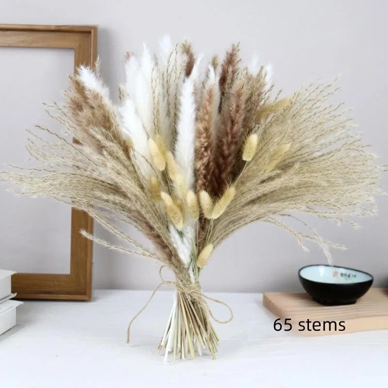 Bluejw E327 Dried Pampas Grass Bouquet – Natural Dried Flower Arrangement for Wedding Decor, Table Centerpiece & Home Decoration | Preserved Dried Plants for Rustic Chic Events - Image 1