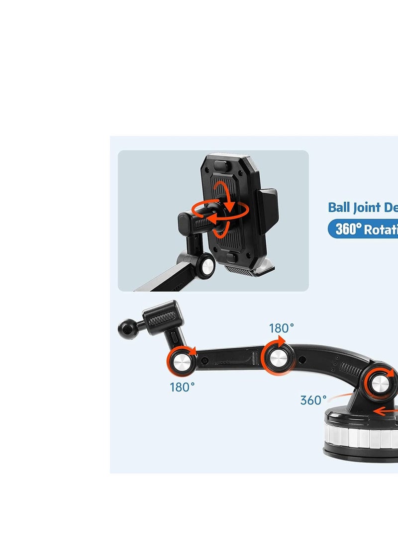 Black Universal Car Phone Mount   Super Suction & Stable Holder for Dashboard & Windshield - Image 3