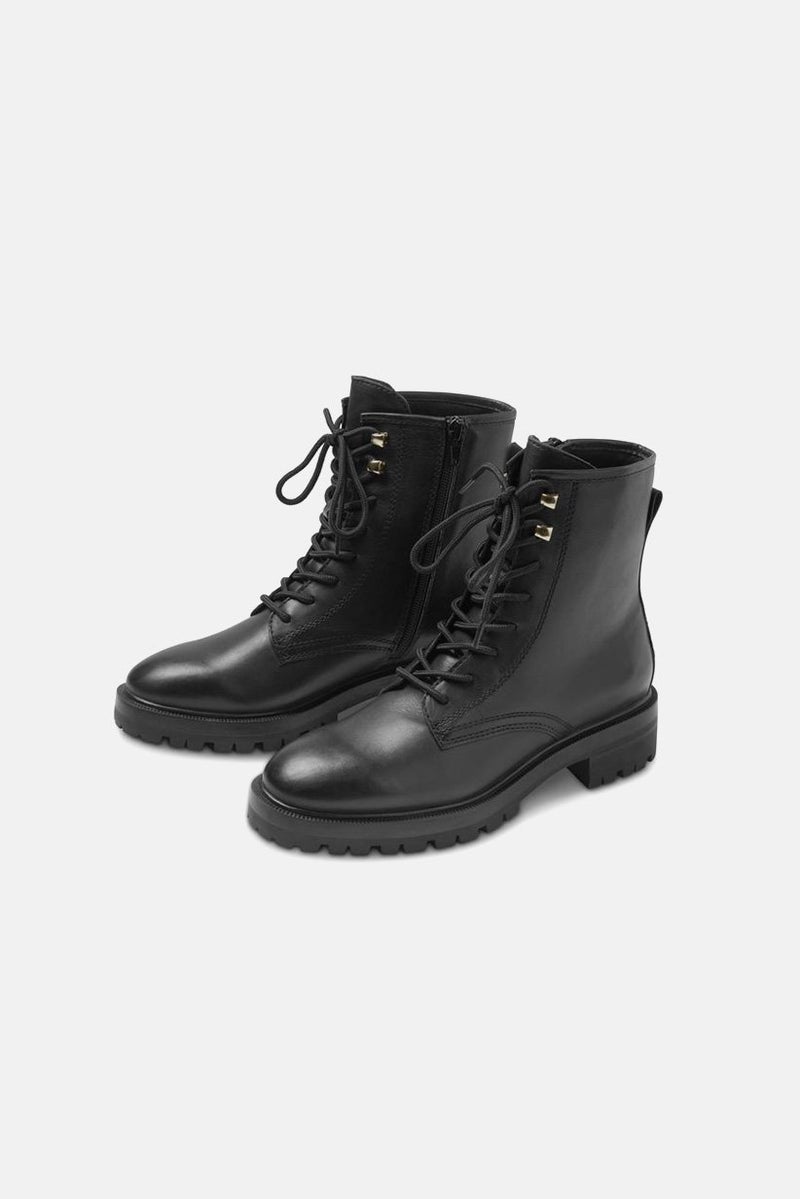 Tchibo Women Leather Lace Up Boot, Black  - Image 2