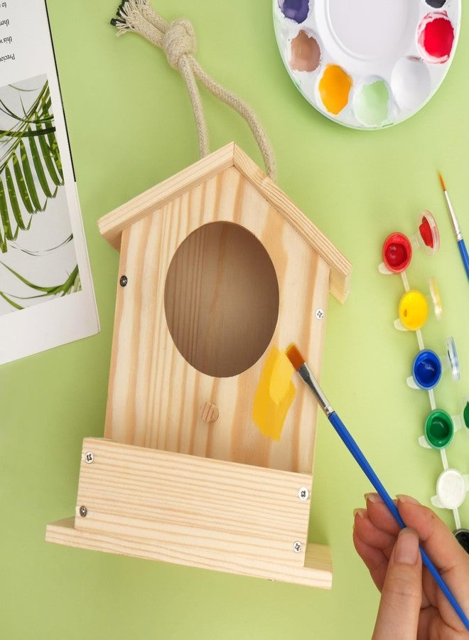 LotFancy Bird House Kit, 2 Pack, DIY Wooden Birdhouse Kits, Arts and Crafts Painting Kit for Kids, Build and Paint, Including Paints & Brushes - Image 5