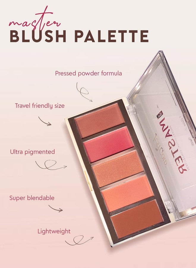 JUST GOLD Justgold Master Blush Palette Highly Pigmented With 5 Shades Easy to Blend, Long Lasting, Non Oily and Non Sticky Formula - Image 2