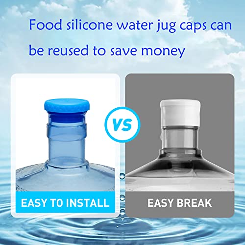 Jell-Cell Water Jug Caps 5 Gallon Reusable Silicone - Strong Sealing no Spill Top Lid Cover 55mm Bottles for Outdoor & Kitchen - Pack by 4 - Image 5