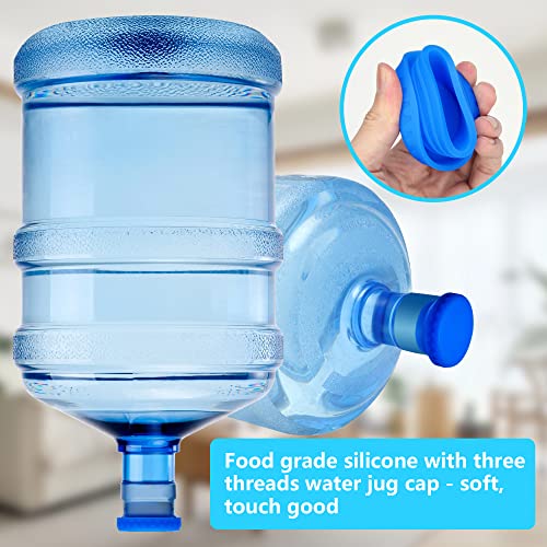 Jell-Cell Water Jug Caps 5 Gallon Reusable Silicone - Strong Sealing no Spill Top Lid Cover 55mm Bottles for Outdoor & Kitchen - Pack by 4 - Image 2