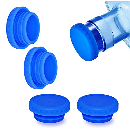 Jell-Cell Water Jug Caps 5 Gallon Reusable Silicone - Strong Sealing no Spill Top Lid Cover 55mm Bottles for Outdoor & Kitchen - Pack by 4 - Image 1